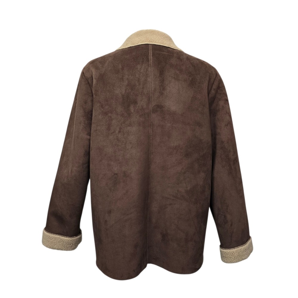 Vintage Boden Womens Brown Faux Suede Sherpa Shearling Pennylane Coat Size 16 - Picture 2 of 8